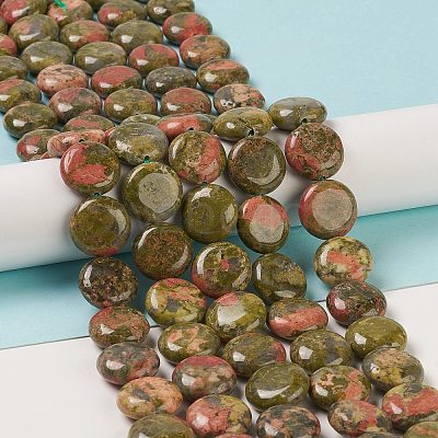 Natural Unakite Beads Strands G-M403-C14-1
