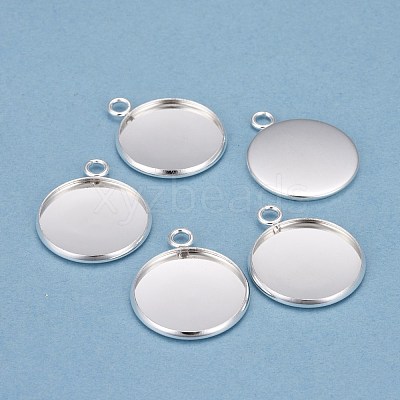 304 Stainless Steel Pendant Cabochon Settings X-STAS-F191-14S-G-1