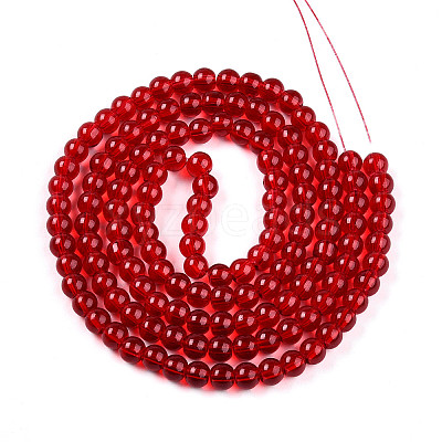 Baking Paint Transparent Glass Beads Strands DGLA-N006-6mm-10-1