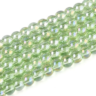 Electroplate Transparent Glass Beads Strands GLAA-T032-T4mm-AB17-1