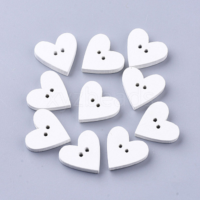 2-Hole Spray Painted Wooden Buttons BUTT-T007-019-1