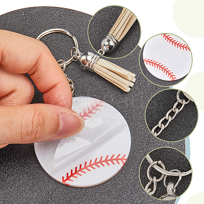 DIY Sports Ball Acrylic Pendant Keychain Making Kits DIY-SP0001-44A-1