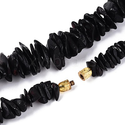 Natural Amber Nuggets Graduated Beaded Necklaces NJEW-T019-02-1