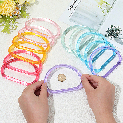 12Pcs 6 Colors Plastic D Ring Bag Handles FIND-PH0029-29-1