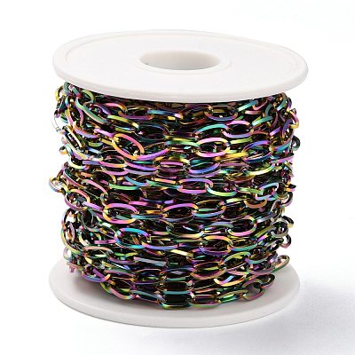 Ion Plating(IP) 304 Stainless Steel Paperclip Chain CHS-H031-06MC-1