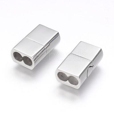 Tarnish Resistant 304 Stainless Steel Magnetic Clasps with Glue-in Ends STAS-G143-64P-1