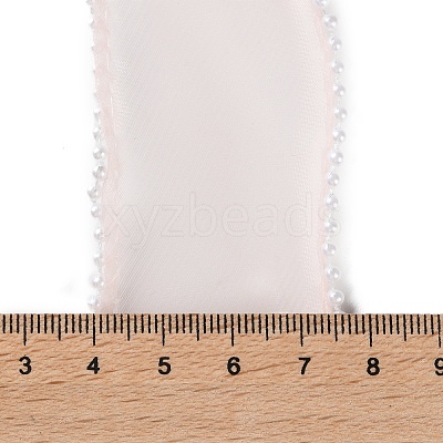 5 Yards ABS Pearl Edged Mesh Ribbon for Bowknot Making OCOR-B004-01A-01-1