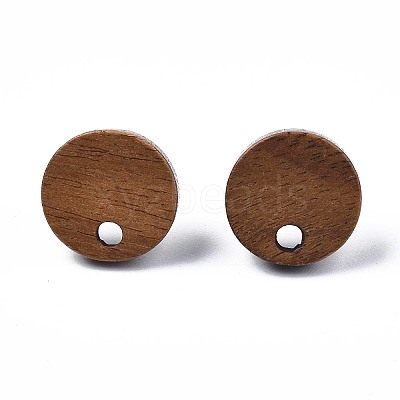 Walnut Wood Stud Earring Findings X-MAK-N033-008A-1