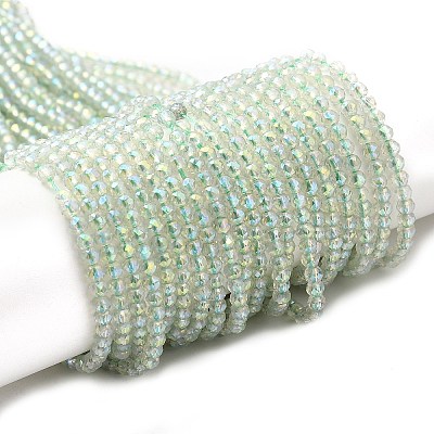 Electroplate Transparent Glass Beads Strands X1-GLAA-H021-01B-FR07-1