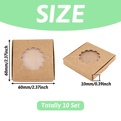 Square Kraft Paper Jewelry Storage Boxes CON-TAC0001-04A-1