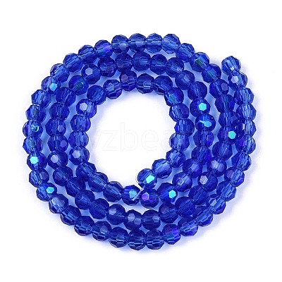 Electroplate Transparent Glass Beads Strands X-EGLA-A035-T4mm-L21-1