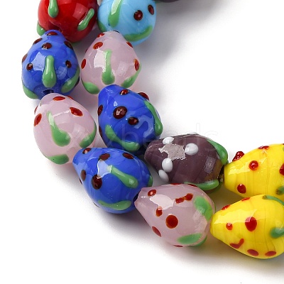 Handmade Lampwork Beads Strands LAMP-R109B-15A-01-1