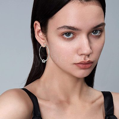 Knot Shaped Brass Hoop Earrings FS-WGE48BC-16-1