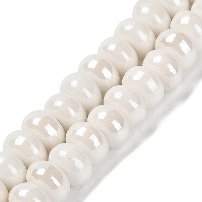 Glazed Porcelain Rondelle Beads PORC-Q001-01K-1