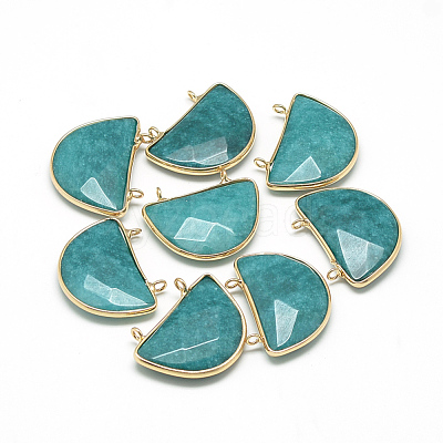 Natural White Jade Semi Circle Pendants G-Q972-18-1