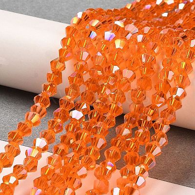 Transparent Electroplate Glass Beads Strands EGLA-A039-T3mm-B23-1