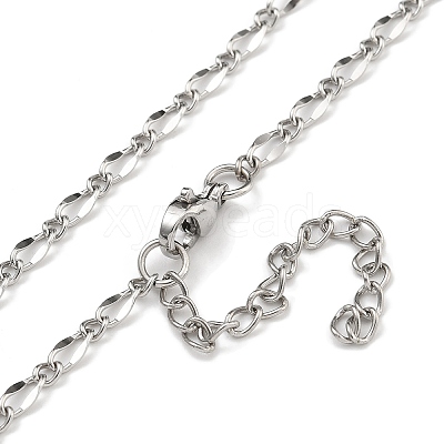 304 Stainless Steel Dapped Chain Necklaces NJEW-H043-02G-1