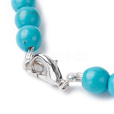 Dyed Synthetic Turquoise Graduated Beaded Necklaces NJEW-P279-03-1