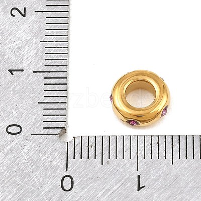 304 Stainless Steel Rhinestone European Beads RB-CBA362B-01K-1