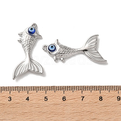 304 Stainless Steel Resin Pendants STAS-A124-11P-1