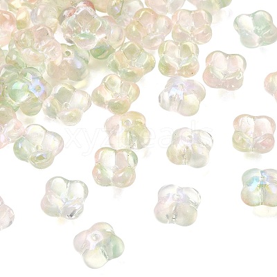 Electroplate Transparent Glass Beads GLAA-A045-03-1