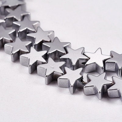 Electroplate Non-magnetic Synthetic Hematite Beads Strands X-G-J173-6x6mm-02-1