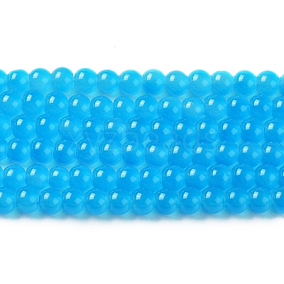 Baking Paint Imitation Jade Glass Round Bead Strands LS-DGLA-Q021-4mm-13-1