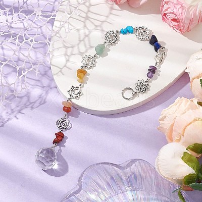 Teardrop Glass with Alloy Pendant Decoraton HJEW-JM02156-1