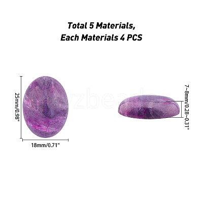 Natural Mixed Gemstone Cabochons G-PH0001-13-1