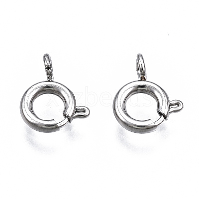 Tarnish Resistant 304 Stainless Steel Spring Ring Clasps STAS-S117-016B-1