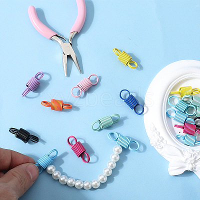 20Pcs Baking Paint Alloy Spring Connector Charms FIND-SC0008-33-1