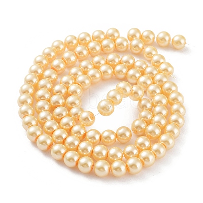 Baking Paint Pearlized Glass Pearl Round Bead Strands HY-Q330-8mm-61-1