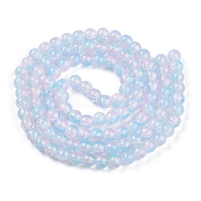 Transparent Crackle Glass Bead Strands GLAA-T025-8mm-02B-1