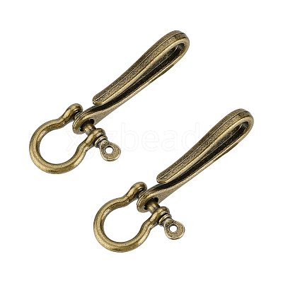 2Pcs Alloy Shackle Clasps with S Hook Clasps FIND-PH0026-11B-AB-1