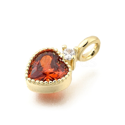 Brass Pave Cubic Zirconia Charms KK-Q097-03B-G-1