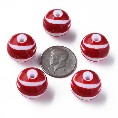 Opaque Striped Acrylic Beads MACR-S373-27C-01-1