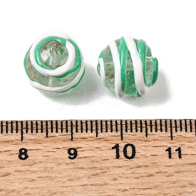 Handmade Gold Sand Enamel Lampwork Beads LAMP-B035-03B-1