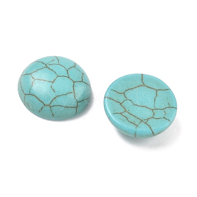 Craft Findings Dyed Synthetic Turquoise Gemstone Flat Back Dome Cabochons TURQ-S266-14mm-01-1