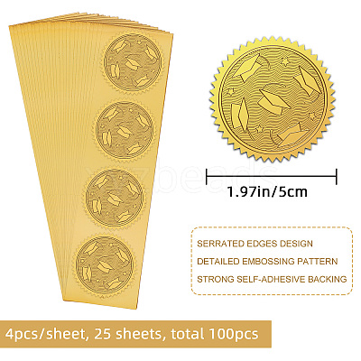 Self Adhesive Gold Foil Embossed Stickers DIY-WH0211-343-1