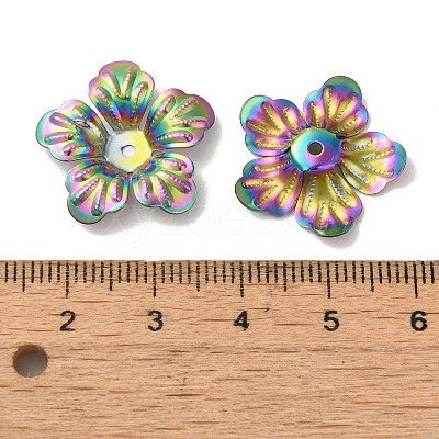 304 Stainless Steel Bead Caps STAS-P363-06MC-1