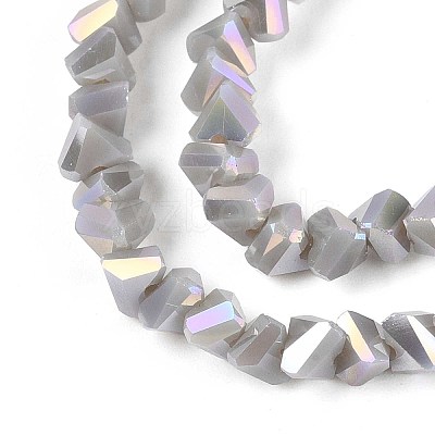 Electroplate Opaque Glass Beads Strands GLAA-N022-4mm-21-1