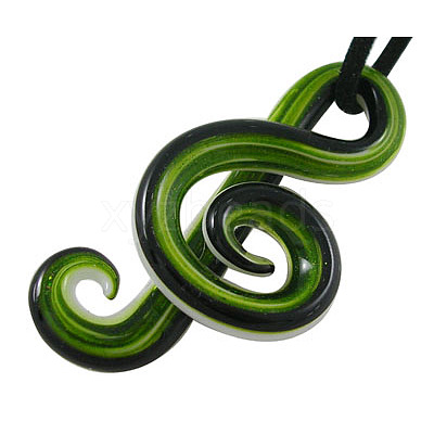 Handmade Lampwork Glass Big Pendants X-SLSP036J-1