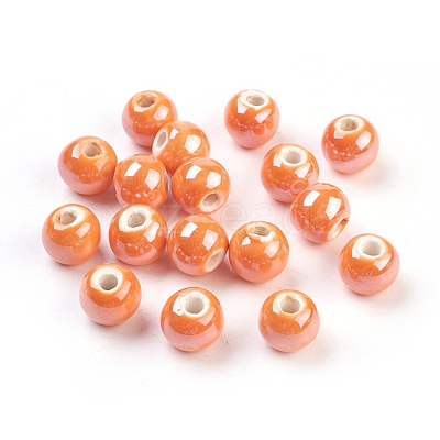 Glazed Porcelain Beads PORC-D001-10mm-18-1