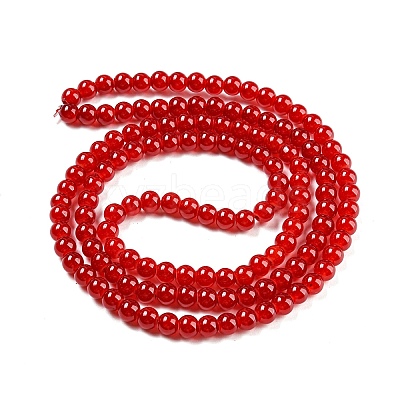 Baking Paint Imitation Jade Glass Round Bead Strands DGLA-Q021-6mm-29-1