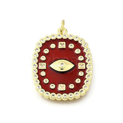 Brass Micro Pave Cubic Zirconia Pendants KK-U072-40A-G-1