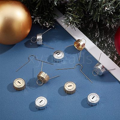 200Pcs 2 Colors Aluminum End Caps with Iron Pins ALUM-AR0001-03-1