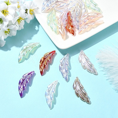 10Pcs UV Plating Iridescent Acrylic Pendants OACR-YW0004-27-1