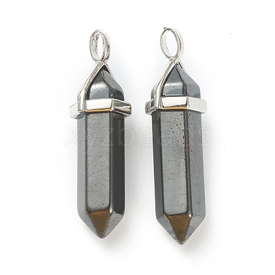 Synthetic Non-magnetic Hematite Pointed Pendants X-G-M378-01P-A16-1