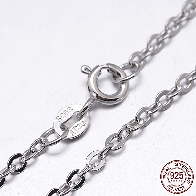 Anti-Tarnish Rhodium Plated 925 Sterling Silver Cable Chains Necklaces NJEW-M157-40C-18-1