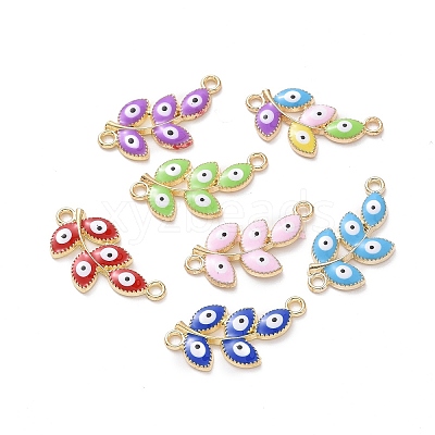 Evil Eye Alloy Enamel Links Connectors ENAM-A139-03G-1